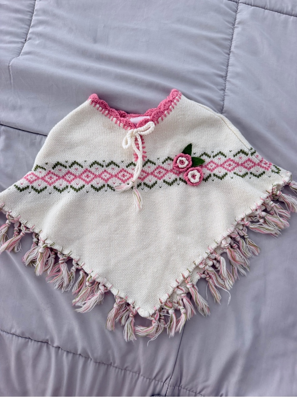 Vintage Nannette girls' knit poncho